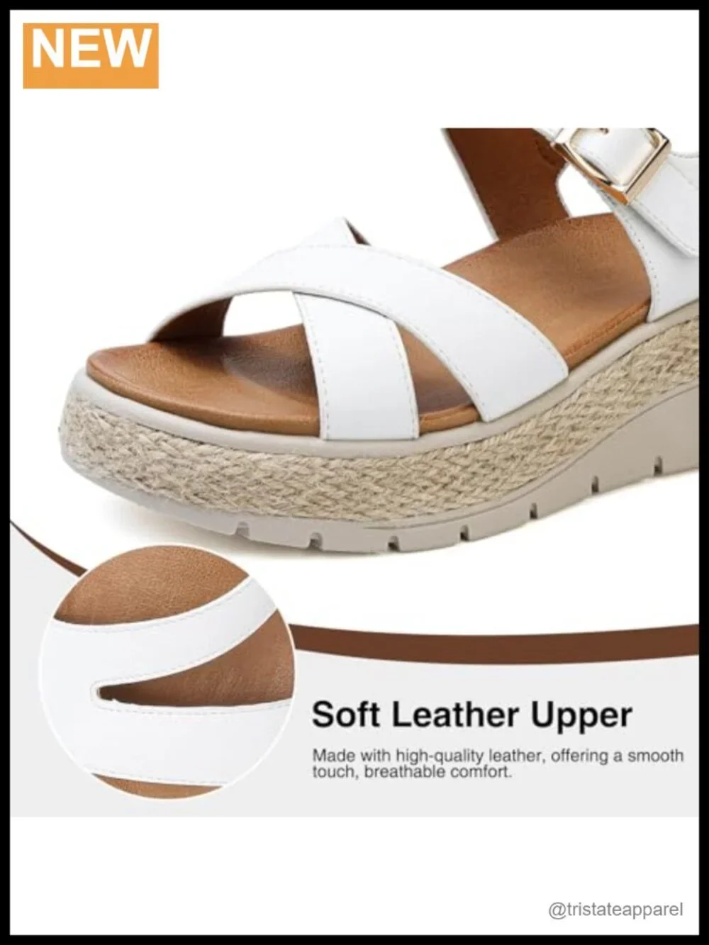 Wedge Platform Espadrille Sandals with Orthopedic Arch Support Adjustable Ankle